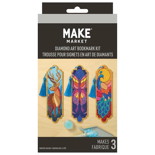 Stained Glass Animals 3-Piece Diamond Art Bookmark Kit by Make Market®